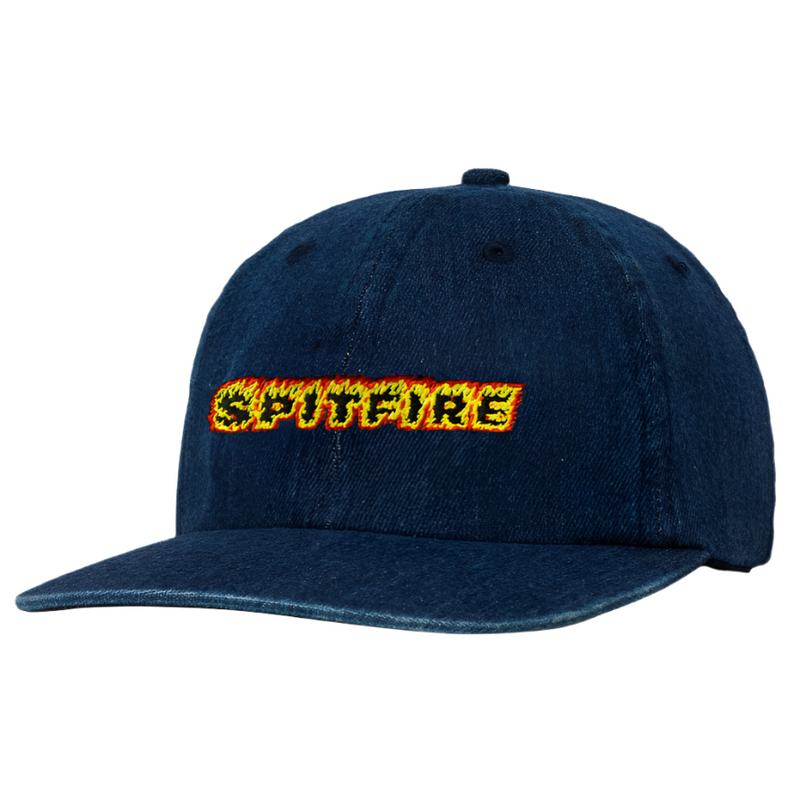 Spitfire Flames Script Denim Strapback Hat