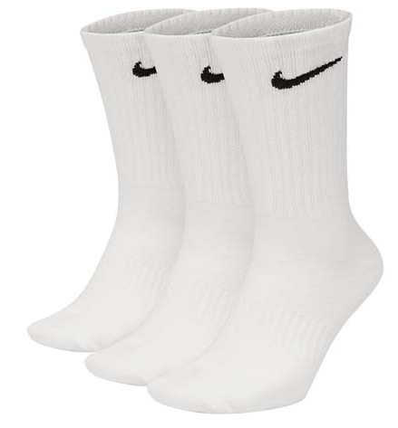 Nike Everyday Lightweight Dri-Fit Crew Socks White 3 Pack